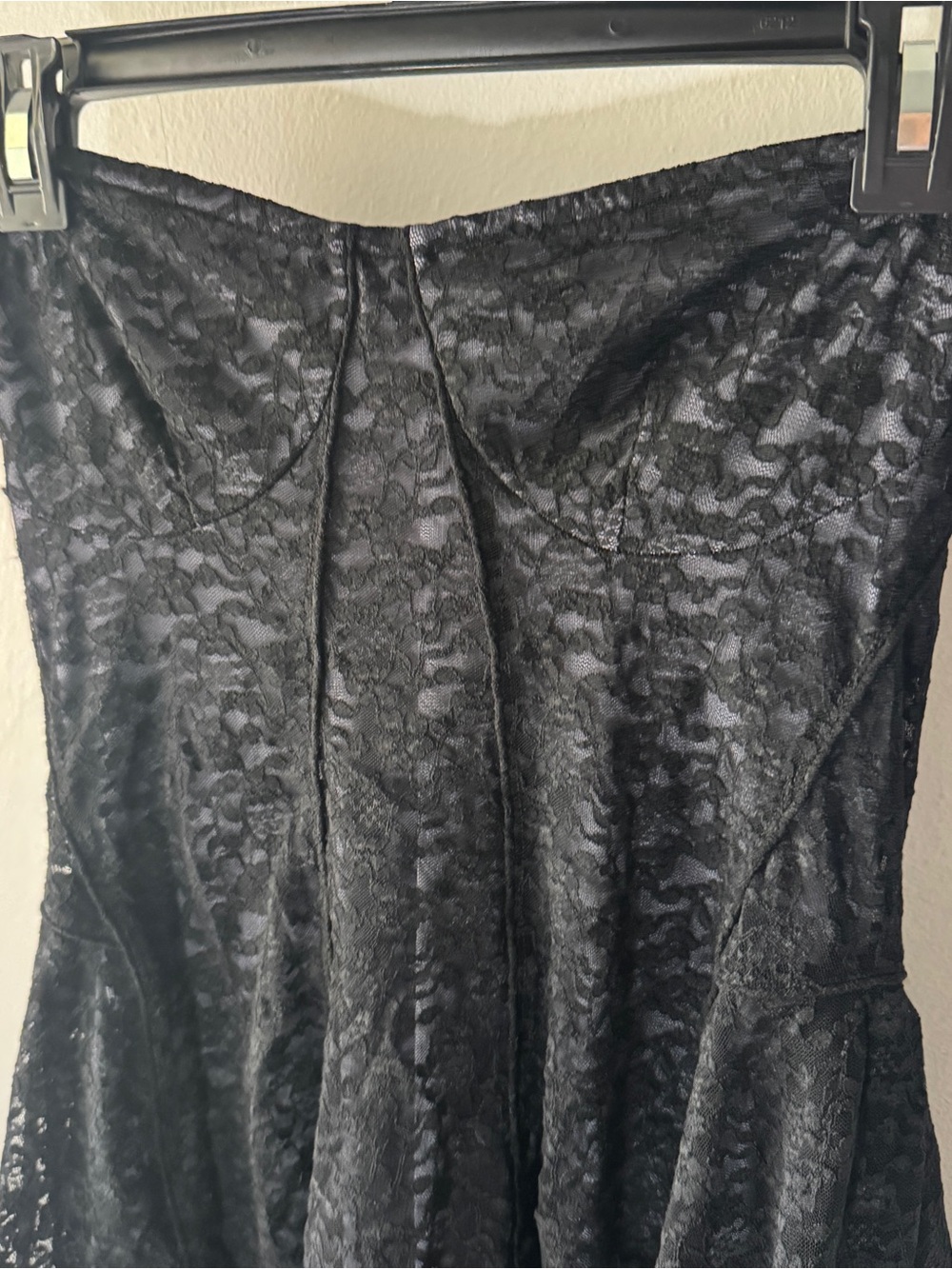 Victoria’s Secret Strapless Blue with Black Lace Overlay Dress